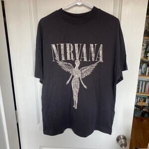 Nirvana Shirt XS In Utero Angel Gray Short Sleeve H&M Band Tags NWT's